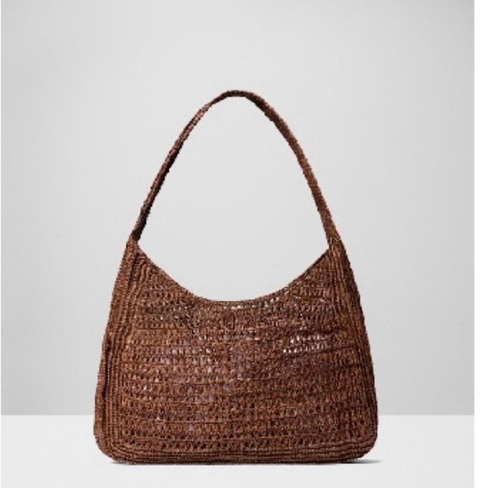 Aritzia Brown Sorbetto Raffia Bag